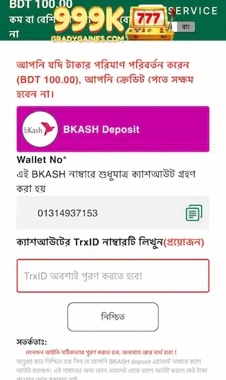 সিস্টেম ডিপোজিটের তথ্য দেখাবে।